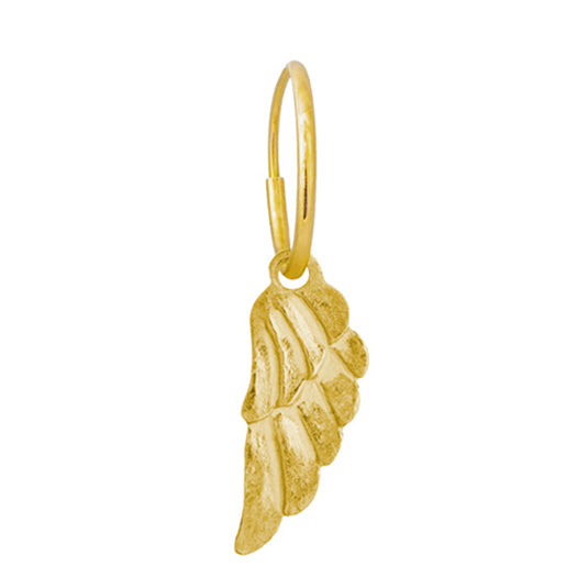 Gold Small Icarus Wing • Endless Hoop Charm Earring