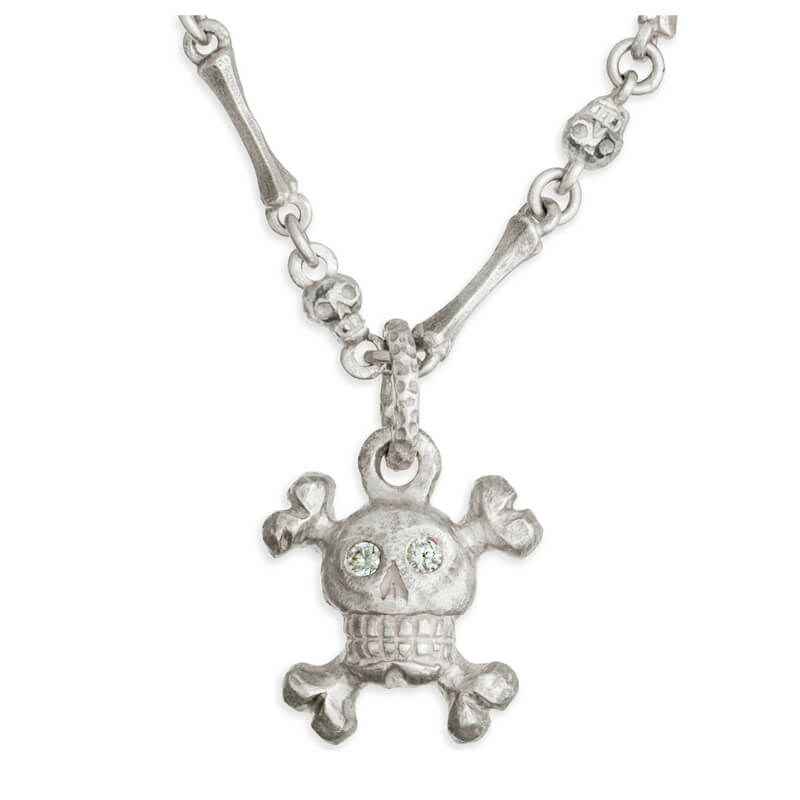 Pirate Pendant + Tiny Pirate Chain Necklace