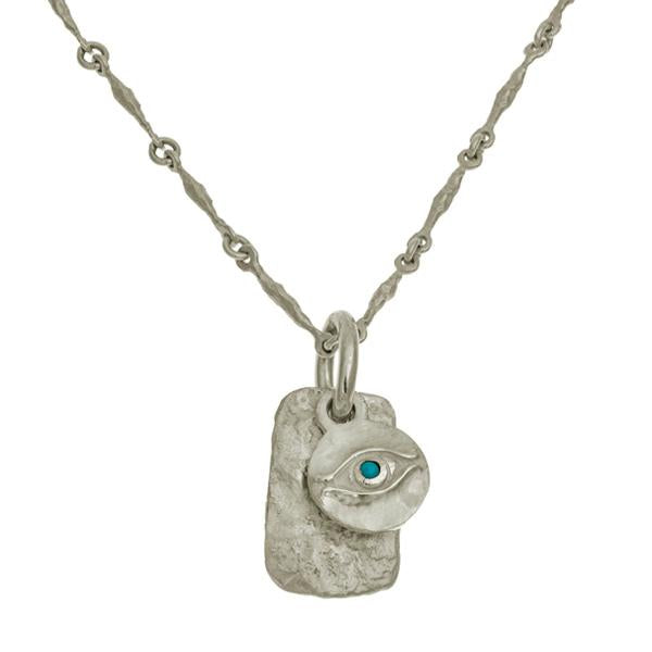 Horus Layered Tablet Necklace with Turquoise-Brevard
