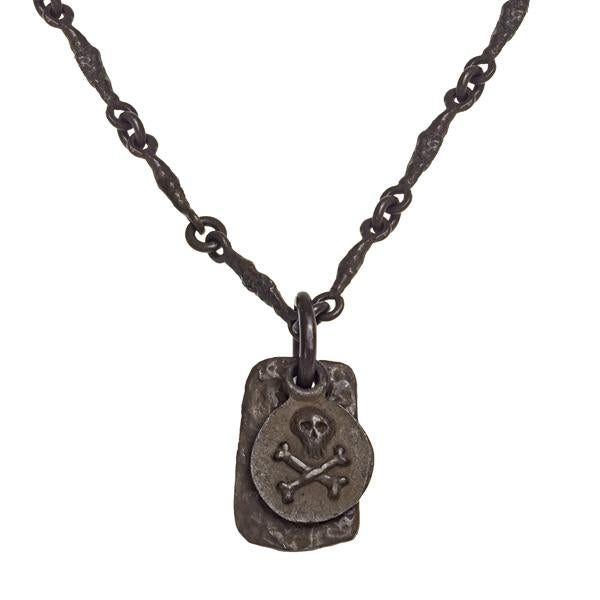 Oxidized Pirate Coin Layered Tablet Necklace-Brevard