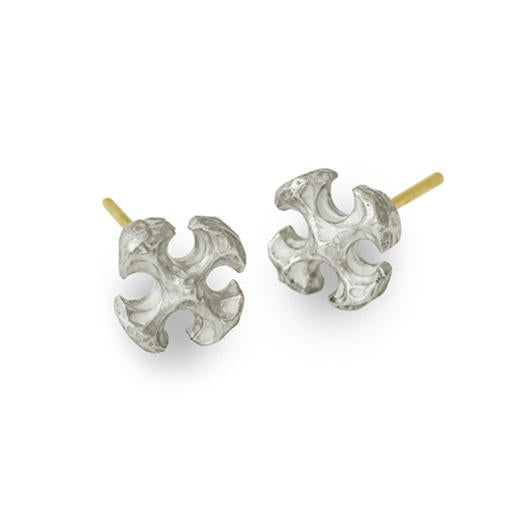 Tiny Lotus Cross Stud Earring-Brevard