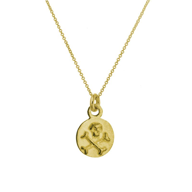 Gold Tiny Pirate Coin Charm Necklace-Brevard