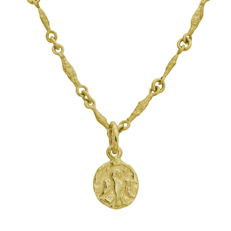 Gold Bucky Coin Pendant Necklace