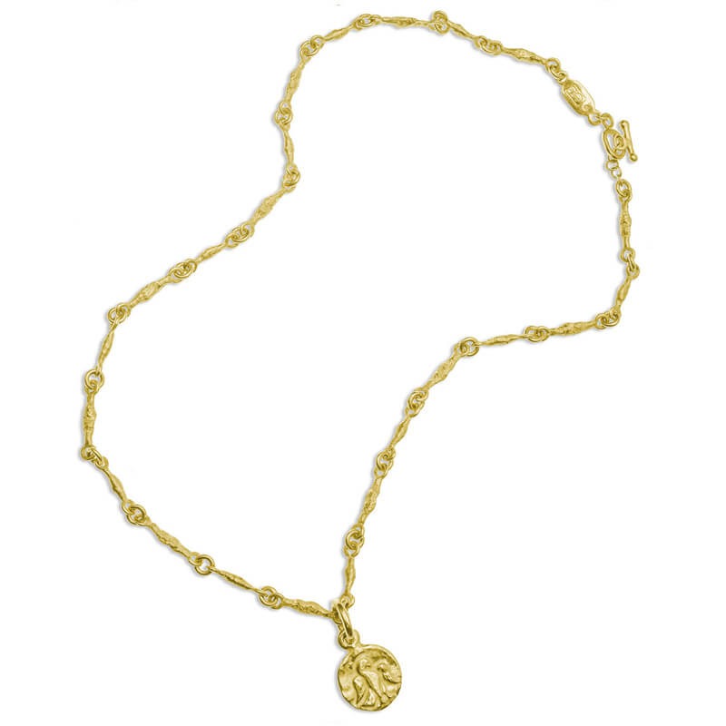 Gold Bucky Coin Pendant Necklace