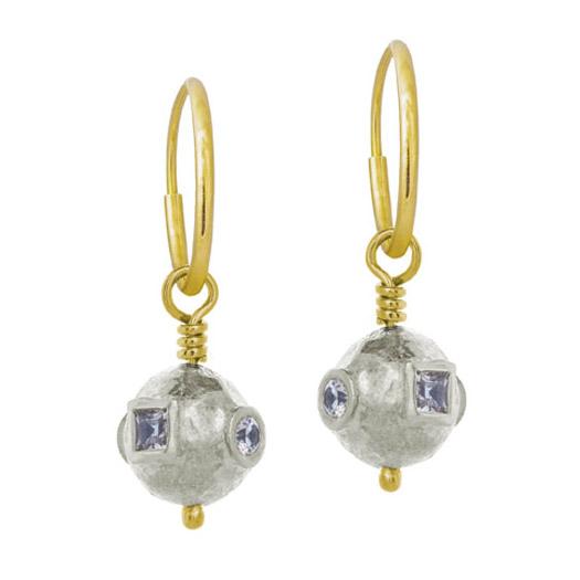 4 Stone Calypso • Endless Hoop Charm Earring-Brevard