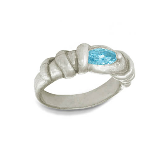 Hoya Ring with Stone • Sterling Silver