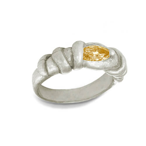 Hoya Ring with Stone • Sterling Silver