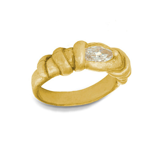 Hoya Ring with Stone • 18k Yellow Gold