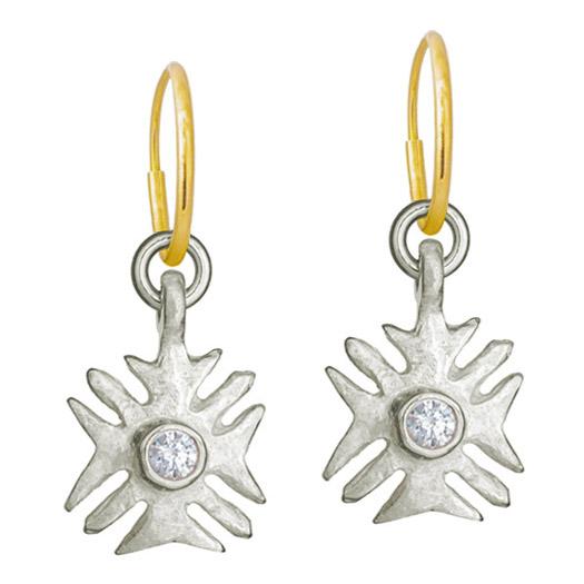 Legion of Honor with Stone • Endless Hoop Charm Earring-Brevard