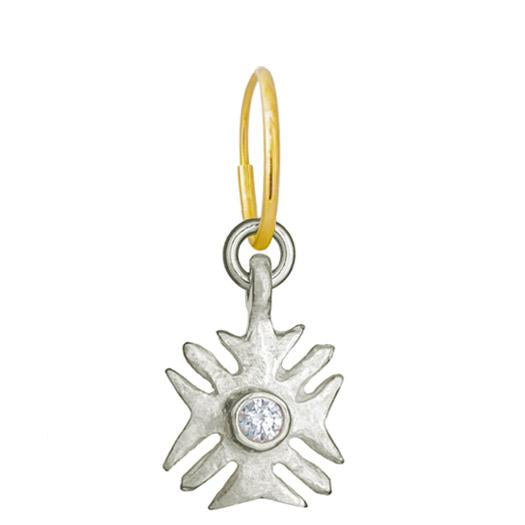 Legion of Honor with Stone • Endless Hoop Charm Earring-Brevard