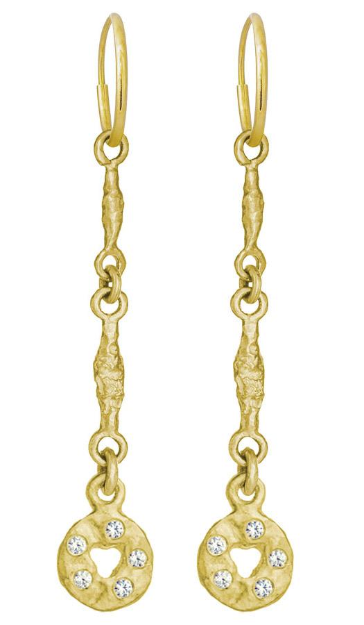 Gold Linked Old Money with Stones • Endless Hoop Charm Earring-Brevard