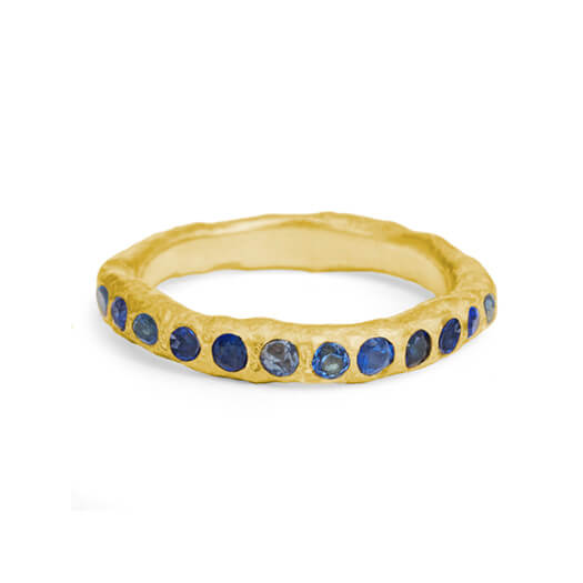Ombré Blue Sapphire Old Money Eternity Band • 18k Yellow Gold