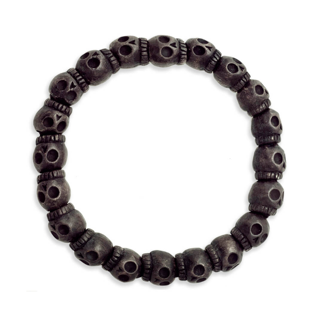 Oxidized Skull Nugget Bracelet