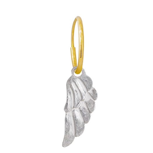 Small Icarus Wing • Endless Hoop Charm Earring