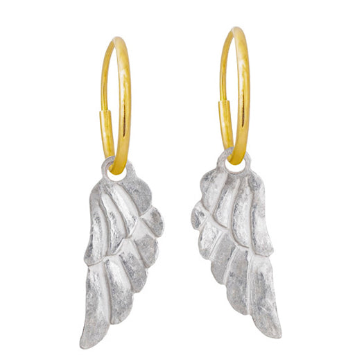 Small Icarus Wing • Endless Hoop Charm Earring