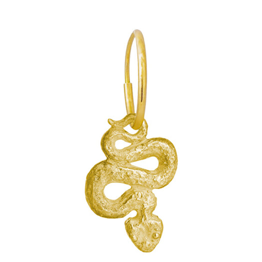 Gold Small Serpent • Endless Hoop Charm Earring