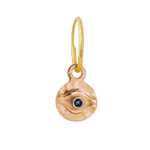 Rose Gold Tiny Horus with Stone • Endless Hoop Charm Earring