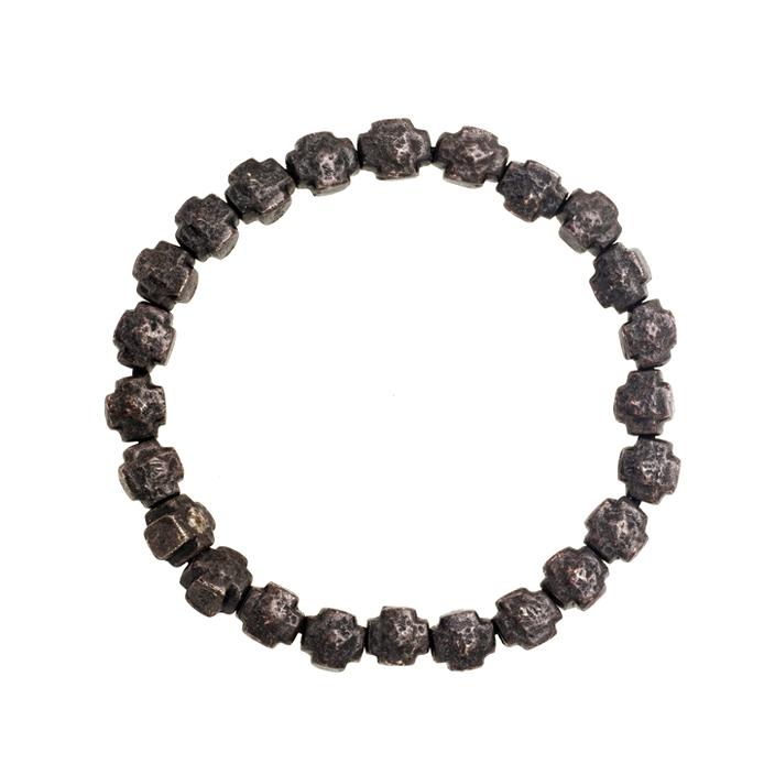 Oxidized Tiny Cruz Nugget Bracelet-Brevard