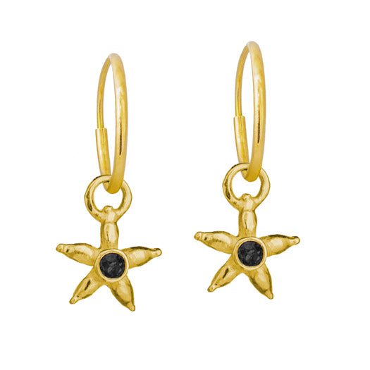 Gold Tiny Stella with Stone • Endless Hoop Charm Earring