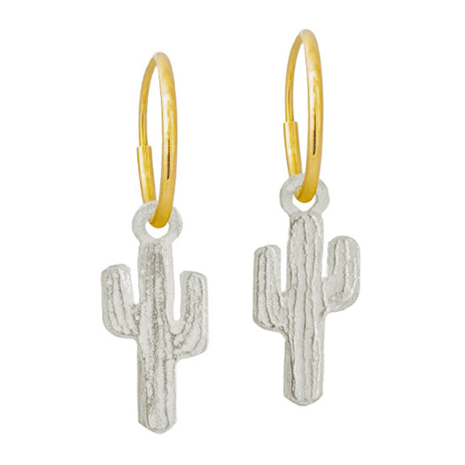 Tiny Cactus • Endless Hoop Charm Earring