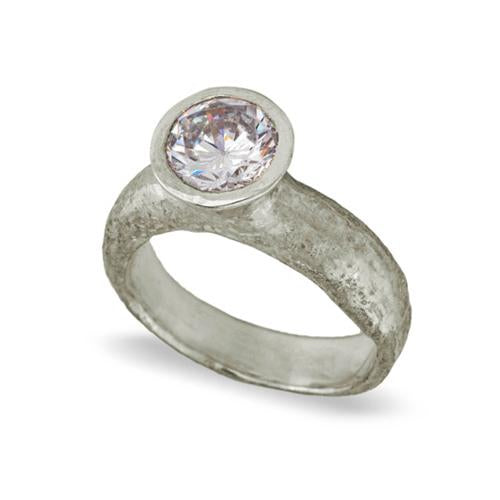 Old Money Solitaire Ring • White Gold-Brevard