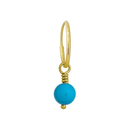 5-5.5 mm Turquoise Drop • Endless Hoop Charm Earring-Brevard