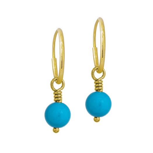 5-5.5 mm Turquoise Drop • Endless Hoop Charm Earring-Brevard