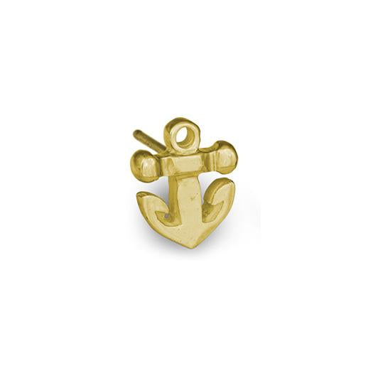 Gold Anchor Stud Earring-Brevard
