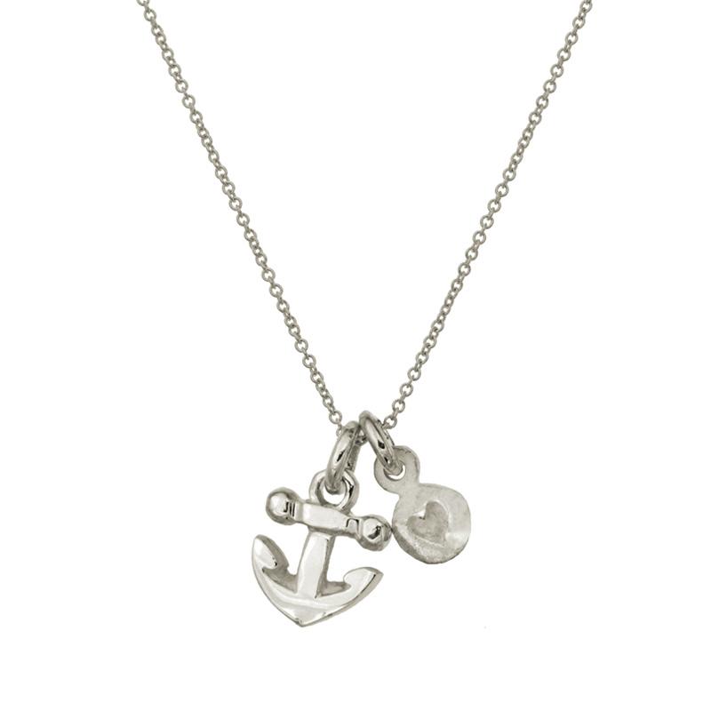Anchor + Tiny Heart Double Charm Necklace-Brevard