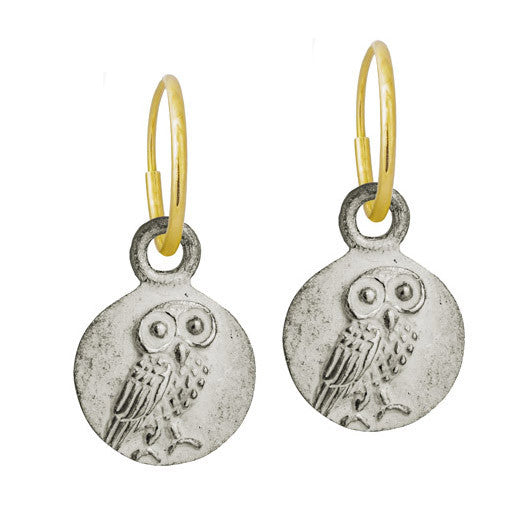 Athena Owl • Endless Hoop Charm Earring-Brevard
