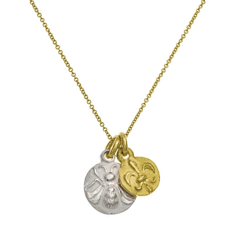 Two-Tone Avignon Double Charm Necklace-Brevard