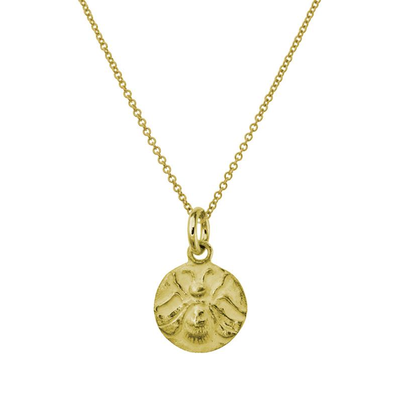 Gold Bee Charm Necklace-Brevard