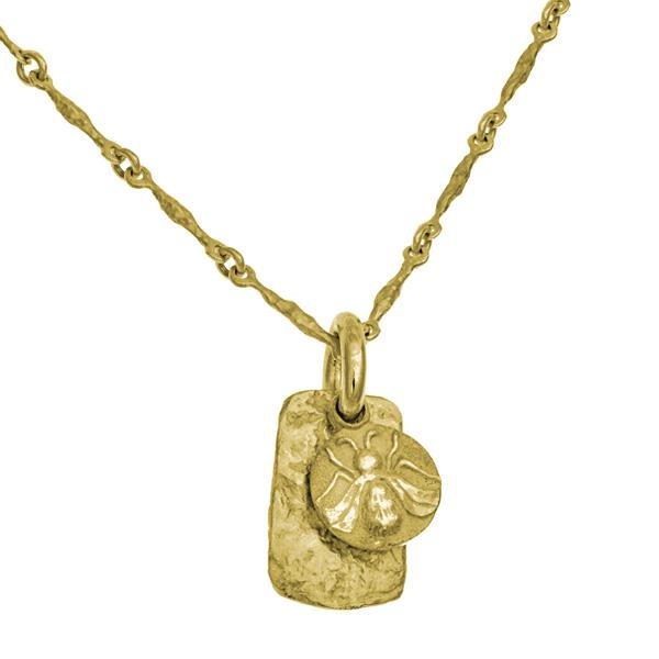 Gold Bee Layered Tablet Necklace-Brevard