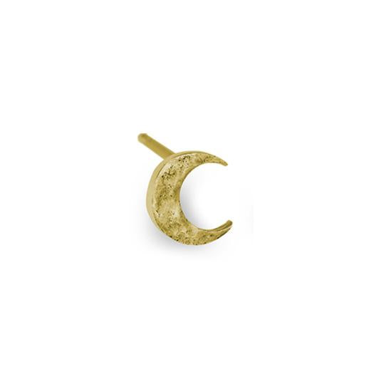 Gold Tiny Center Moon Stud Earring-Brevard
