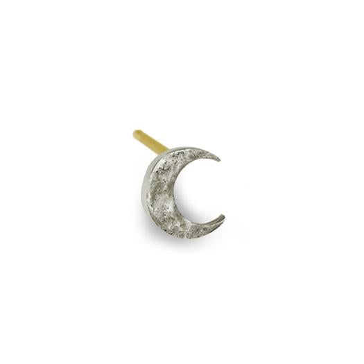 Tiny Center Moon Stud Earring-Brevard