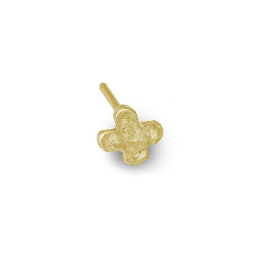 Gold Tiny Center Cross Stud Earring-Brevard