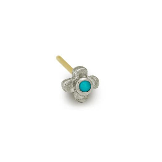 Turquoise Tiny Center Cross Stud Earring-Brevard