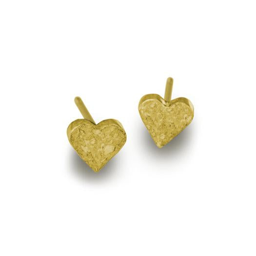 Gold Tiny Center Heart Stud Earring-Brevard