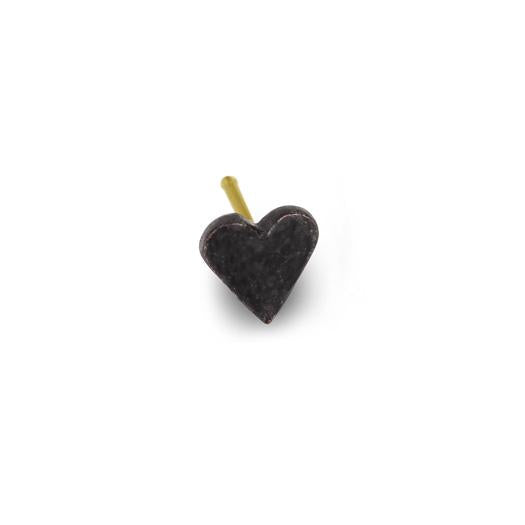 Oxidzed Tiny Center Heart Stud Earring-Brevard