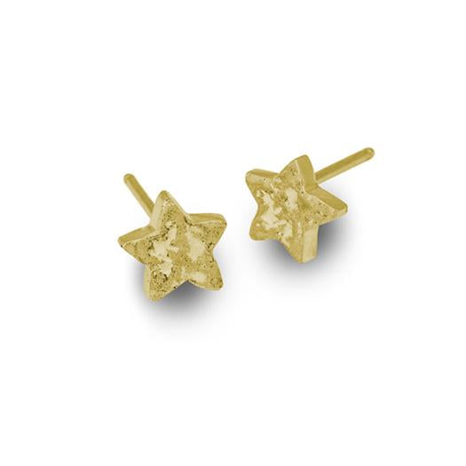 Gold Tiny Center Star Stud Earring-Brevard