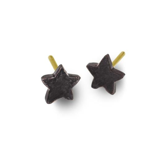 Oxidized Tiny Center Star Stud Earring-Brevard