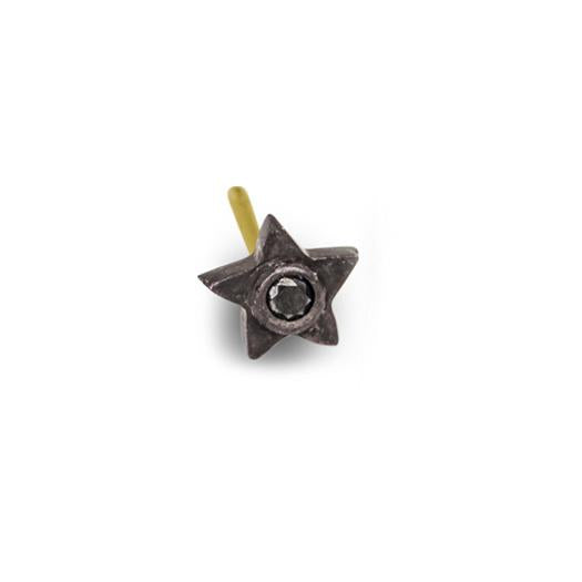 Black Diamond Tiny Center Star Stud Earring-Brevard