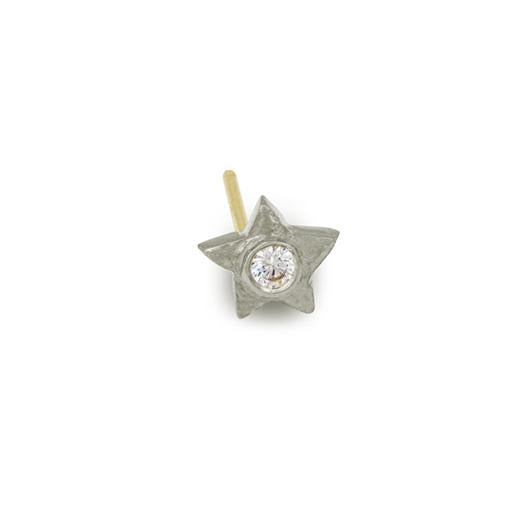 Tiny Center Star Stud Earring with Stone-Brevard