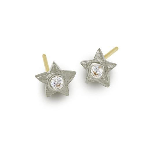 Tiny Center Star Stud Earring with Stone-Brevard