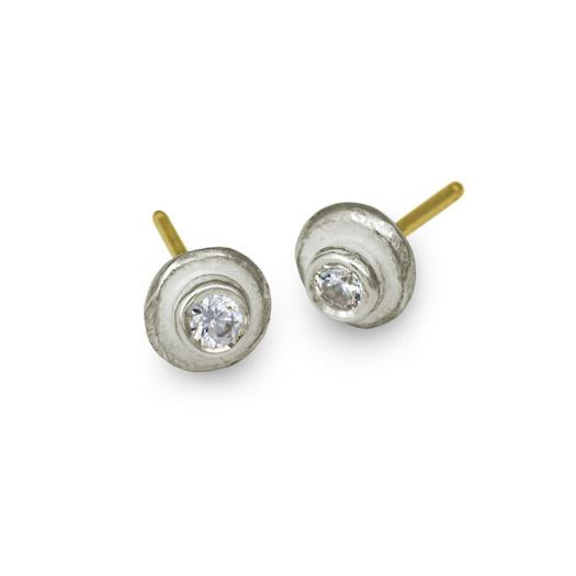Center Stud Earring with Stone-Brevard