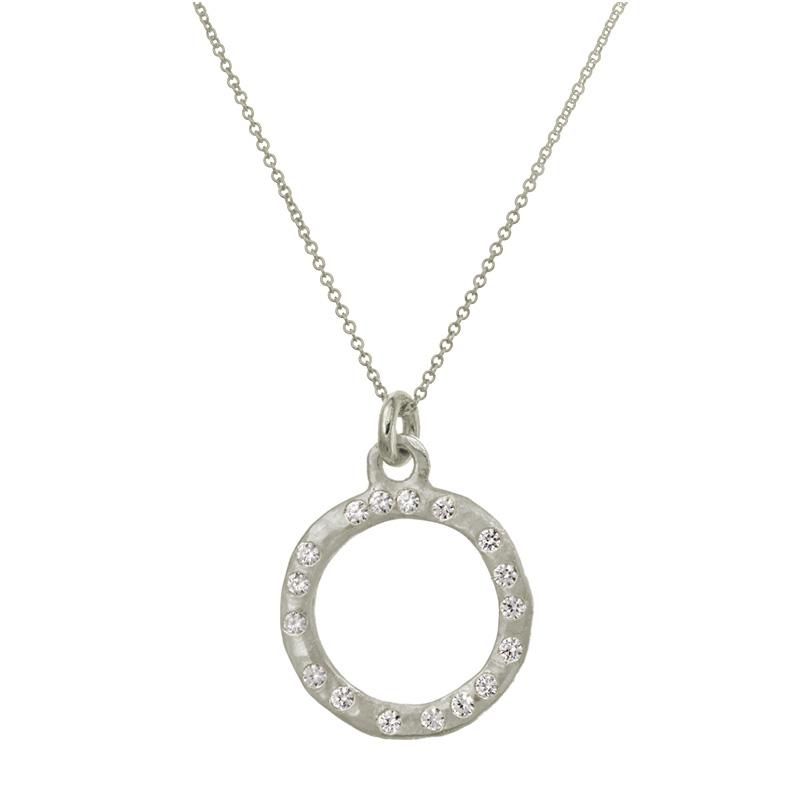 Compass Charm Necklace with Stones-Brevard