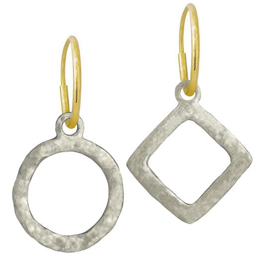 Compass • Mismatch Endless Hoop Charm Earrings-Brevard