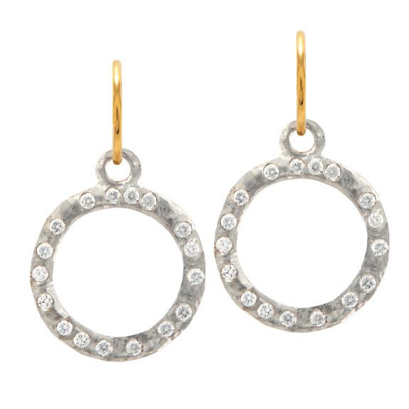 Compass with Stones • Endless Hoop Charm Earring-Brevard