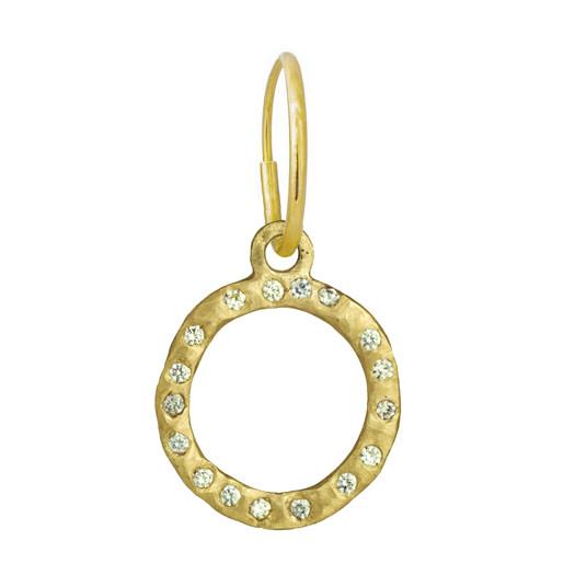 Gold Compass with Stones • Endless Hoop Charm Earring-Brevard