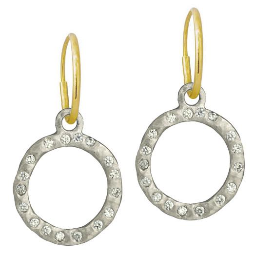 Compass with Stones • Endless Hoop Charm Earring-Brevard